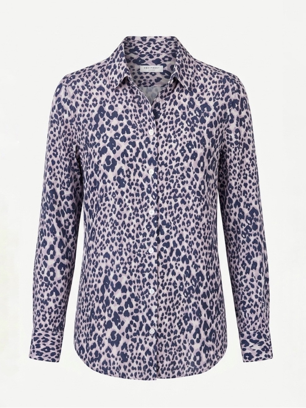 EQUIPMENT Essential Leopard Print Purple Silk Blouse, sz. XS